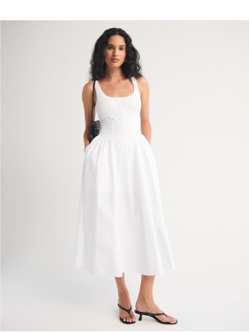 Abercrombie & Fitch White Sleeveless Maxi Dress
